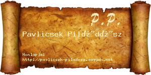 Pavlicsek Piládész névjegykártya